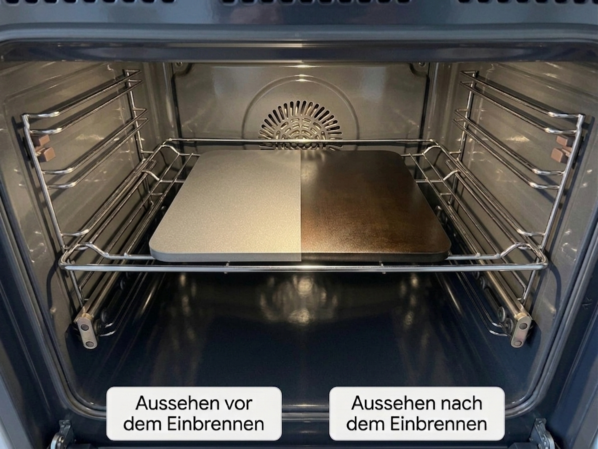Premium High-Performance Backstahl 10 mm 32x32 cm für Backofen & Grill – inkl. Rezeptzugang per QR-Code – Pizzastahl aus gestrahltem Carbonstahl für knusprige Pizza, Flammkuchen & Brot wie aus dem Steinofen – Made in Germany